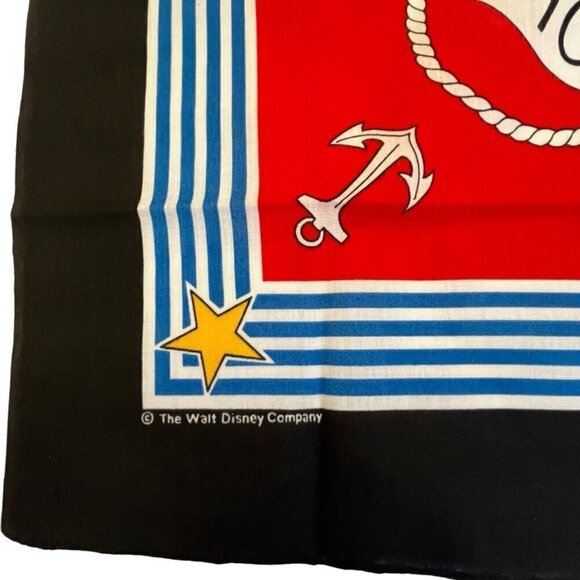 Vintage Disney Mickey Mouse Yacht Club Bandana Scarf Captain Resort Nautical USA - Picture 5 of 12